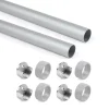 Discount Kit 2 tubi in alluminio con attacchi, 75 cm Armadi
