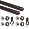 Emuca Armadi|Kit 2 tubi per armadio in alluminio color moka, 1150 mm