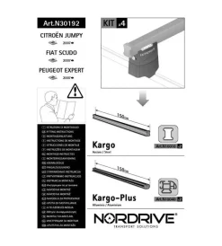 Portaggio-Nordrive Kit attacchi per barre auto portatutto fiat scudo peugeot expert citroen ju  n30192