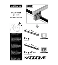 Nordrive Portaggio|Kit attacchi per barre auto portatutto iveco daily 06> (3barre) n30103