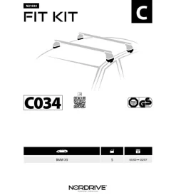 Nordrive Portaggio|Kit attacchi per barre auto portatutto bmw x5(no railin 5/00>2/07  n21034