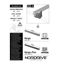 Nordrive Portaggio|Kit attacchi per barre auto portatutto renault trafic 01 nissan primastar 03 n30143
