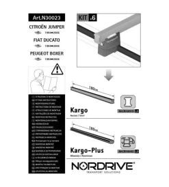 Nordrive Portaggio|Kit attacchi per barre auto portatutto citroen jumper, fiat ducato, peugeot n30023