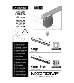 Portaggio-Nordrive Kit attacchi per barre auto portatutto citroen berlingo peugeot partner 07>  n30202