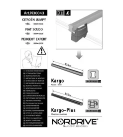 Portaggio-Nordrive Kit attacchi per barre auto portatutto citroen jumpy peugeot expert fiat sc  n30043