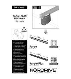 Best Kit attacchi per barre auto portatutto dacia logan furgovan 09> (3 barre)  n30253 Portaggio