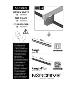 Portaggio-Nordrive Kit attacchi per barre auto portatutto citroen jumper, fiat ducato, peugeot  n30022