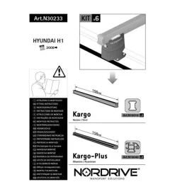 Sale Kit attacchi per barre auto portatutto hyundai h1 08> (3barre)  n30233 Portaggio