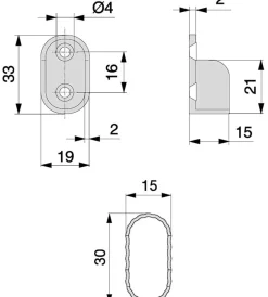 Emuca Armadi|Kit bastone appendiabiti ovale con supporti, 950 mm