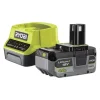 Batterie E Caricatori Per Elettroutensili-Ryobi Kit caricabatterie singolo e batteria di ricambio "rc18120-140x" 18v 4ah