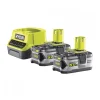 Ryobi Batterie E Caricatori Per Elettroutensili|Kit caricabatterie singolo e due batterie di ricambio "rc18120-250" 18v 5ah