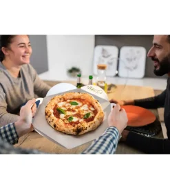 Gimetal Forni Pizza|Kit "casa mia" con pala 30 cm, vassoio e rotella 10 cm -