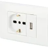 New Kit con presa pluristandard e presa usb 2.1 a - poly pool Serie Civili