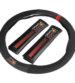 Auto Interno-Oracle RedBull Racing Kit coprivolante e passacintura redbull " powerbar"  nero e rosso