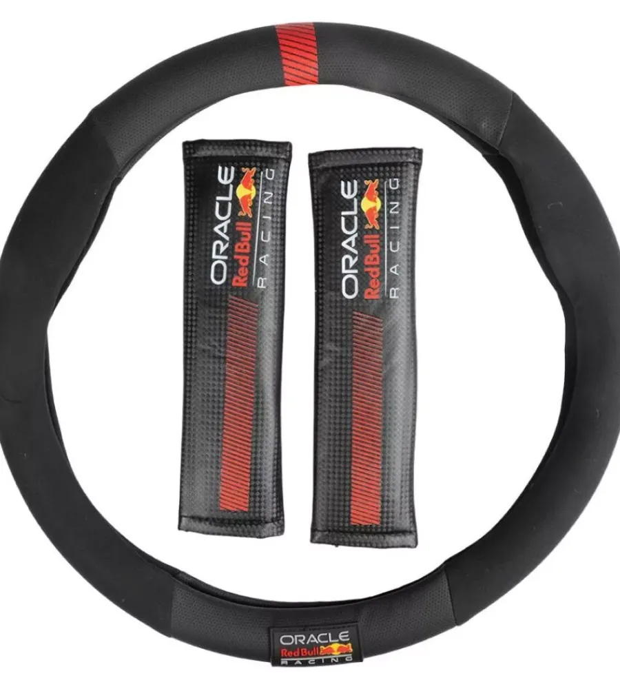 Auto Interno-Oracle RedBull Racing Kit coprivolante e passacintura redbull " powerbar" nero e rosso
