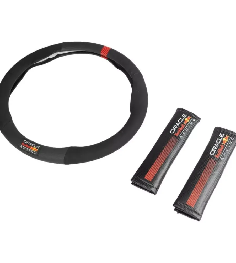 Auto Interno-Oracle RedBull Racing Kit coprivolante e passacintura redbull " powerbar" nero e rosso