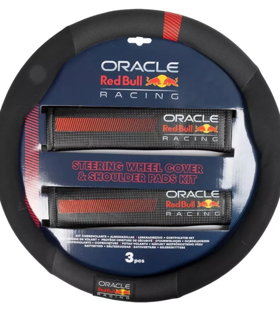 Auto Interno-Oracle RedBull Racing Kit coprivolante e passacintura redbull " powerbar" nero e rosso