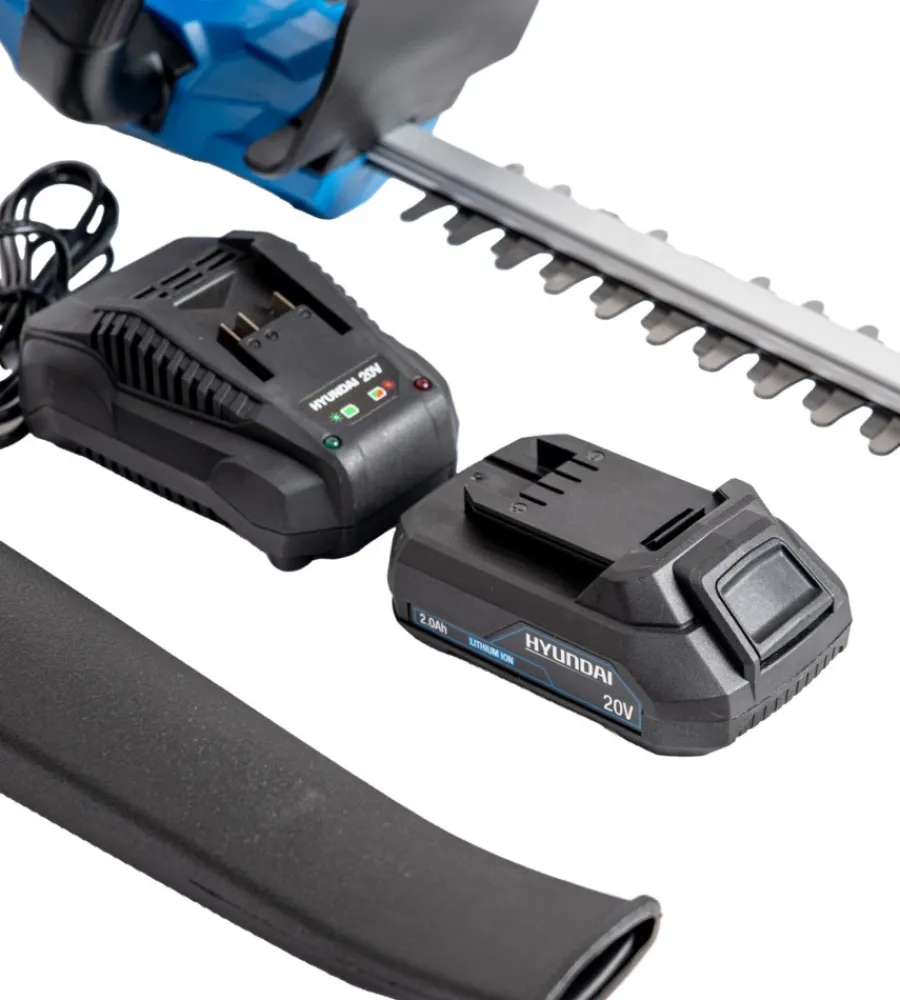 Tagliasiepi|Kit hyundai tagliasiepi e soffiatore a batteria 20v 2ah e caricabatterie