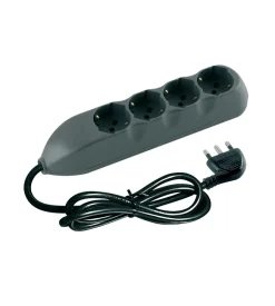 Bticino Multiprese Ed Adattatori|Kit multipresa 4 schuko/bipassso cavo grigio - .