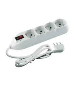 Bticino Multiprese Ed Adattatori|Kit multipresa 4schuko/bipasso int/salvafulmine + cavo bianco - .