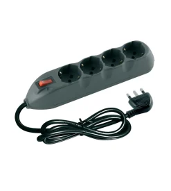 Discount Kit multipresa 4schuko/bipasso int/salvafulmine + cavo grigio - . Multiprese Ed Adattatori
