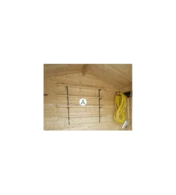 Casette Da Giardino|Kit organizzazione per casette in legno "kit 1" mensole, portascope, attaccapanni, pannello porta chiavi e cacciaviti