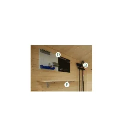 Casette Da Giardino|Kit organizzazione per casette in legno "kit 1" mensole, portascope, attaccapanni, pannello porta chiavi e cacciaviti