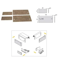 Clearance Kit per ante scorrevoli in alluminio, spessore 19-20 mm Armadi