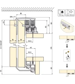 Clearance Kit per ante scorrevoli in alluminio, spessore 19-20 mm Armadi