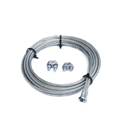 Sistemi Di Fissaggio- Kit per porte basculanti fune ø 4 mm. con gancio a t + 2 morsetti