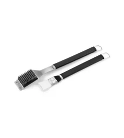 Ompagrill Barbecue|Kit pulizia barbecue - pennello e spazzola in acciaio inox