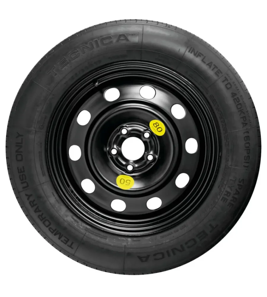 New Kit ruotino di scorta - 145/80 18 acciaio con cric e chiave svita bulloni - 76160 Pneumatici