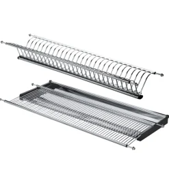 Accessori Cucina|Kit scolapiatti in acciaio inossidabile per pensile da 90 cm