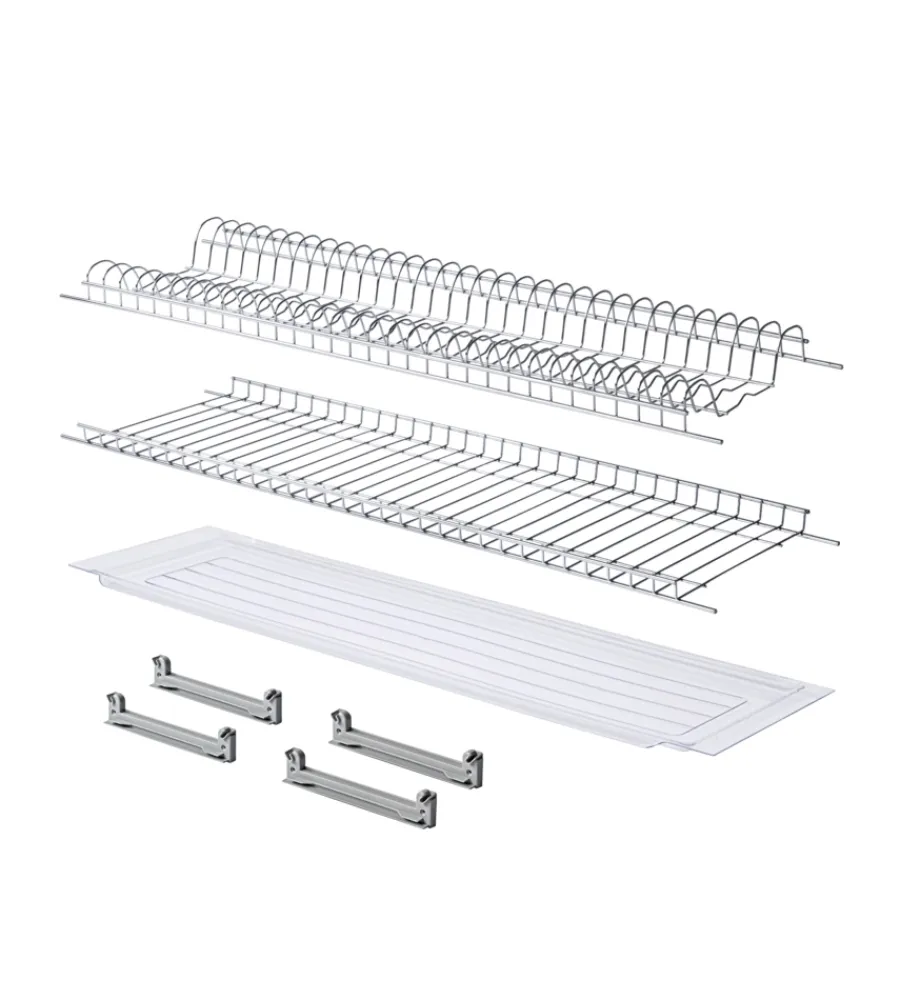 Accessori Cucina- Kit scolapiatti inox per pensile da 60 cm