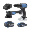 Hyundai Trapani E Avvitatori|Kit trapano a percussione e smerigliatrice angolare a batteria 2 batterie 20v 2ah/4ah e caricabatterie - cod. 25851