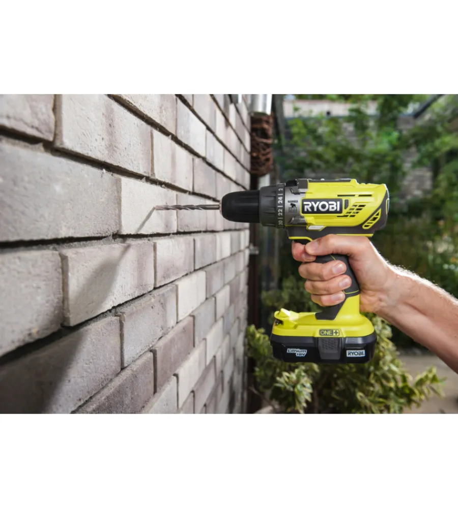Ryobi Trapani E Avvitatori|Kit trapano a percussione a batteria "r18pd3-140sa" con set punte 18v 4ah e caricabatterie