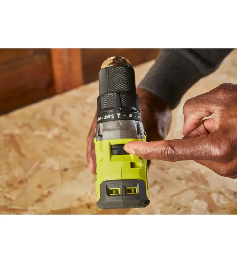 Trapani E Avvitatori-Ryobi Kit trapano a percussione a batteria "rpd18bl1-2c42ta59" con set 59 accessori 2 batterie 18v 2ah 4ah e caricabatterie