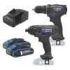 Trapani E Avvitatori-Hyundai Kit trapano avvitatore e avvitatore a impulsi a batteria 2 batterie 20v 2ah e caricabatterie - cod. 25852