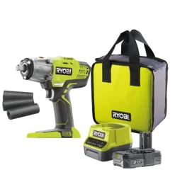 Trapani E Avvitatori-Ryobi Kit valigetta avvitatore ad impulsi a batteria "r18iw3-120s" 18v 2ah e caricabatterie