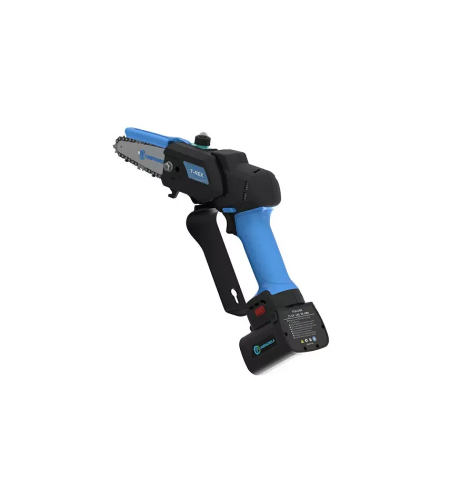 Campagnola Potatori|Kit valigetta potatore a catena a batteria "t-rex" barra 10 cm 2 batterie 21,6v 2,5ah e 4,2ah, caricabatterie tripla uscita, kit attrezzi e copri-barra