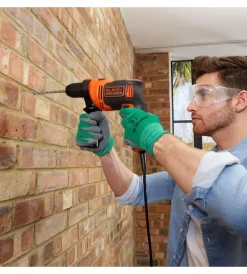 Trapani E Avvitatori-Black+Decker Kit valigetta trapano a percussione elettrico 
