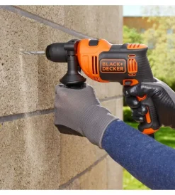 Trapani E Avvitatori-Black+Decker Kit valigetta trapano a percussione elettrico 