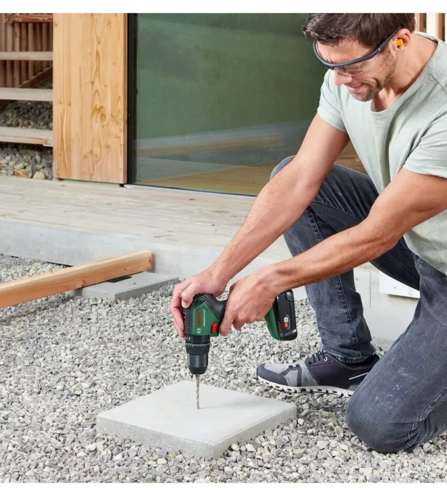 Bosch Trapani E Avvitatori|Kit valigetta trapano a percussione a batteria "universal impact" caricabatterie e 2 batterie 18v 2ah