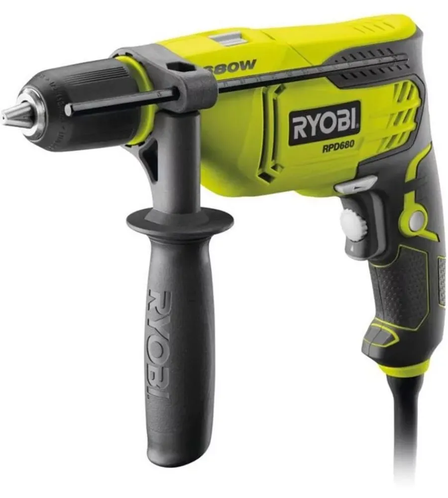 Trapani E Avvitatori-Ryobi Kit valigetta trapano a percussione elettrico "rpd680-k" 680 w