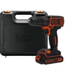 Trapani E Avvitatori-Black+Decker Kit valigetta trapano avvitatore a batteria "bdcdc18k-qw" 18v 1,5ah