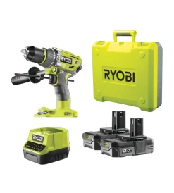 Online Kit valigetta trapano avvitatore a percussione a batteria "r18pd7-220b" 2 batterie 18v 2ah Trapani E Avvitatori