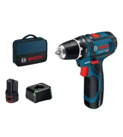 Trapani E Avvitatori-Bosch Kit valigetta trapano avvitatore a batteria "gsr 12v-15" 30 nm 2 batterie 12v 2ah e caricabatterie