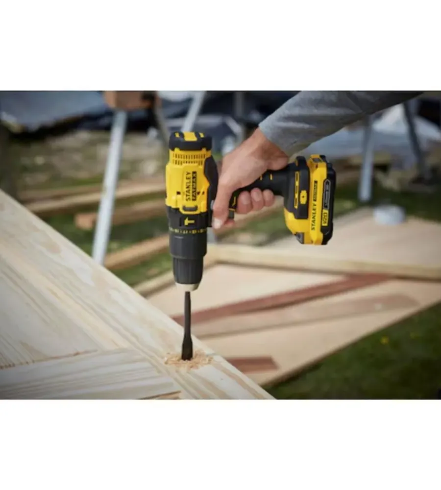 Stanley Fatmax Trapani E Avvitatori|Kit valigetta trapano avvitatore a percussione a batteria "sfmcd711d22-qw" 2 batterie 18v 2ah