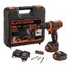 Hot Kit valigetta trapano avvitatore a batteria "bdcdd12kb-qw" 2 batterie 10,8v 1,5ah Trapani E Avvitatori