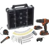 Black+Decker Trapani E Avvitatori|Kit valigetta trapano avvitatore a percussione a batteria "bcd700c2amb-qw" 100 accessori e 2 batterie 18v 1,5ah